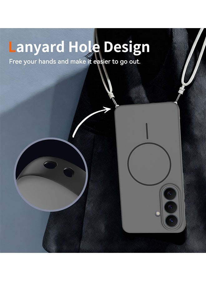 Magnetic Case for Samsung Galaxy S26, [MagSafe Compatible Design][Military-Grade Drop Protection][Upgraded Camera Protection][Lanyard Holes Design] Premium Silicone Drop Protection Phone Case for Galaxy S26 6.3 inch, Black - Image 5