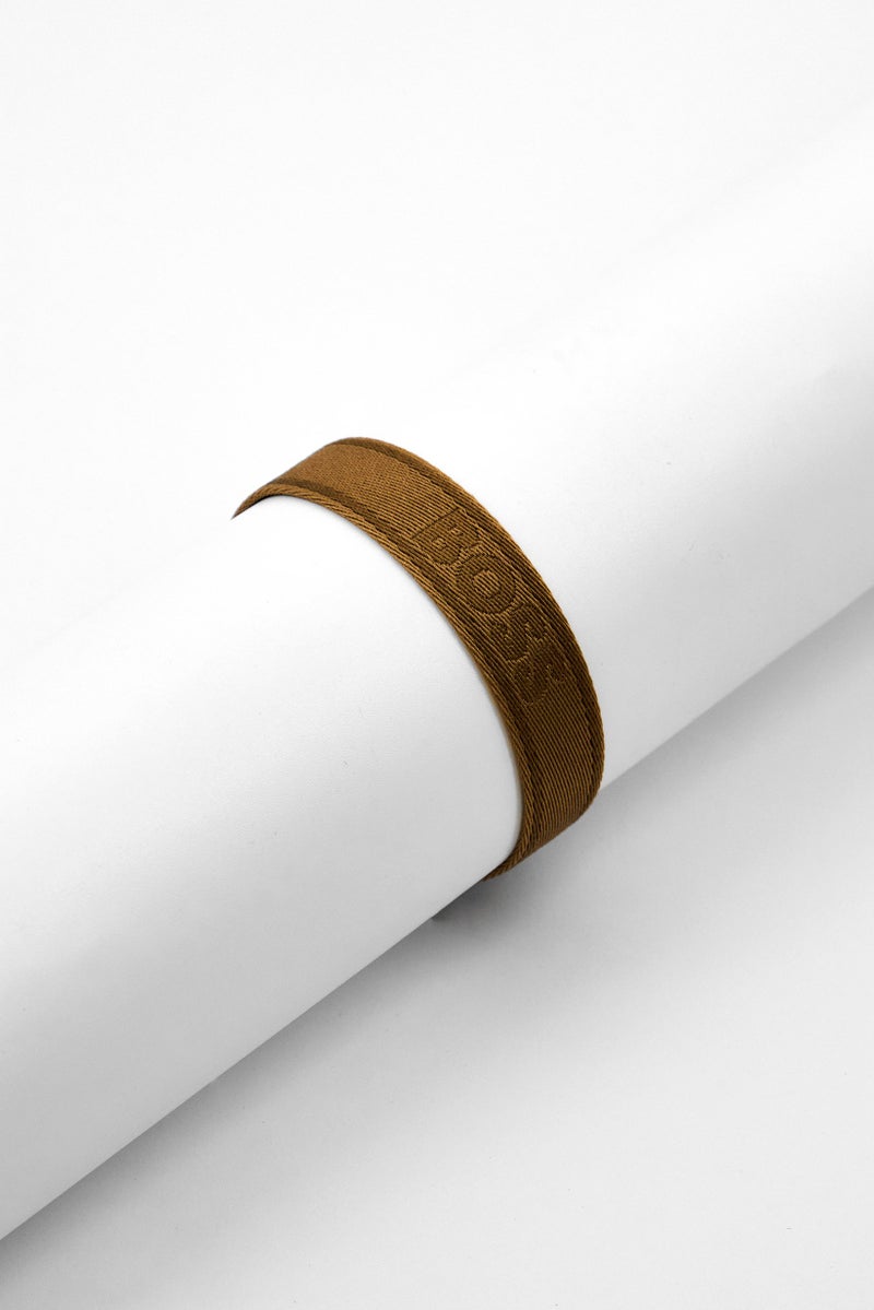 BOSS Men Adjustable Nylon Bracelet, Tan  - Image 1