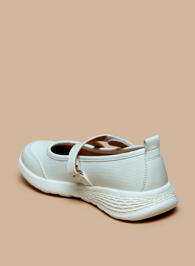 ميسي Little Missy Panelled Mary Jane Shoes with Hook and Loop Closure
