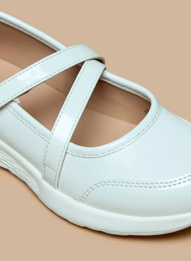 ميسي Little Missy Panelled Mary Jane Shoes with Hook and Loop Closure