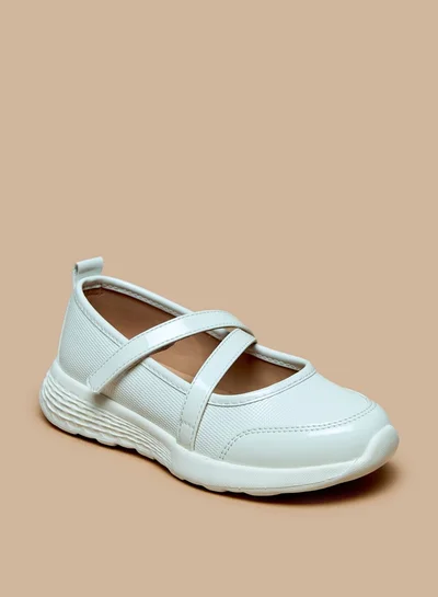 ميسي Little Missy Panelled Mary Jane Shoes with Hook and Loop Closure