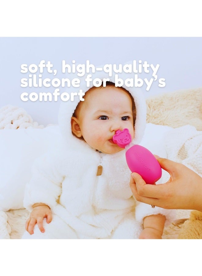 oogiebear : Baby Nasal Aspirator - Safe Booger & Earwax Remover for Newborns, Infants, Toddlers - Better Syringe, Airtight Suction, Nose Sucker - Essential Baby Stuff, Diaper Bag Must-Haves, Pink - Image 4