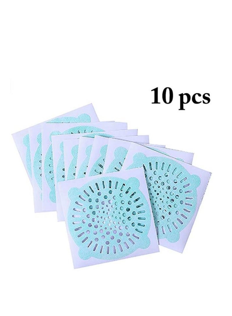 NIBEMINENT 10 pcs Disposable Shower Drain Strainer Bathtub Sink Stopper Hair Trap Catcher Sticker Strainers Protectors Cover for Floor Laundry Kitchen Bathroom - Image 1