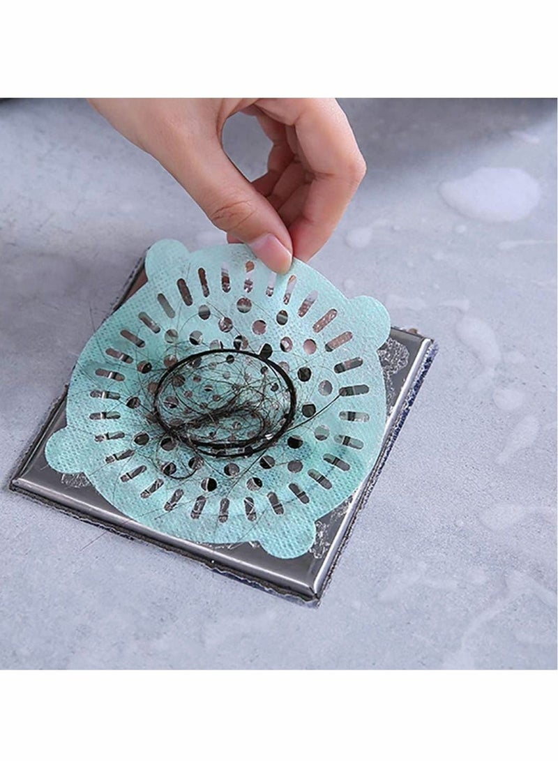 NIBEMINENT 10 pcs Disposable Shower Drain Strainer Bathtub Sink Stopper Hair Trap Catcher Sticker Strainers Protectors Cover for Floor Laundry Kitchen Bathroom - Image 2