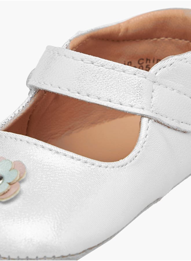 Barefeet - Girls Floral Accent Booties with Hook and Loop Closure - Image 1