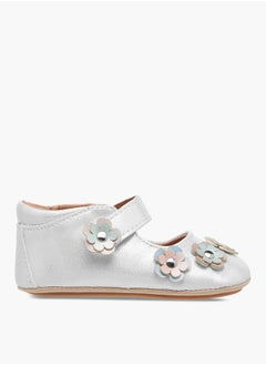 Barefeet Girls Floral Accent Booties with Hook and Loop Closure  - Image 3