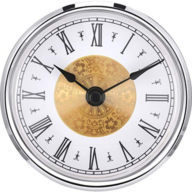 3-1/8 Inch 80 mm Clock Insert with Roman Numeral, Quartz Movement - Image 1