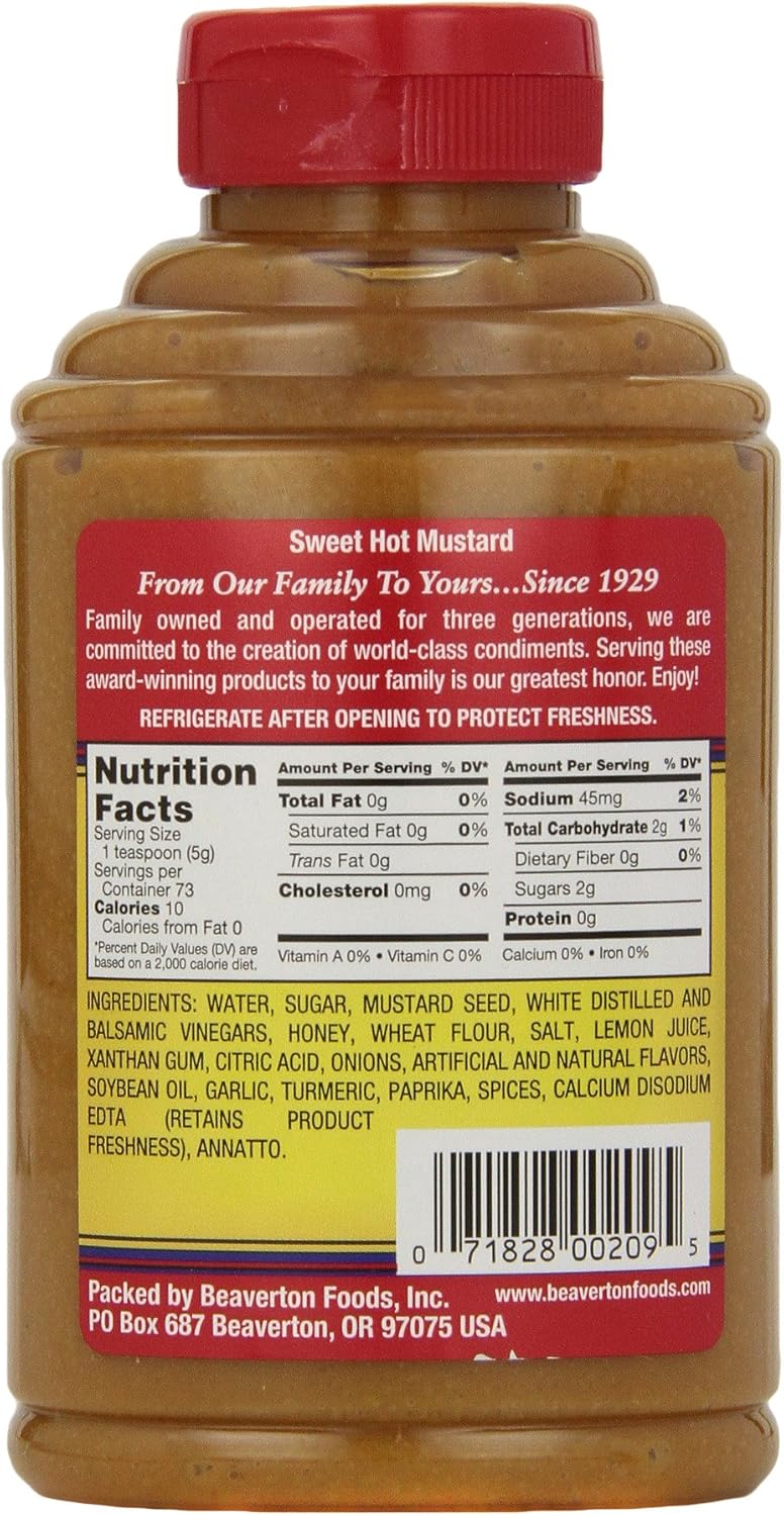 Beaver Sweet Hot Mustard, 13 Ounce Squeeze Bottle (Pack of 6) - Image 2