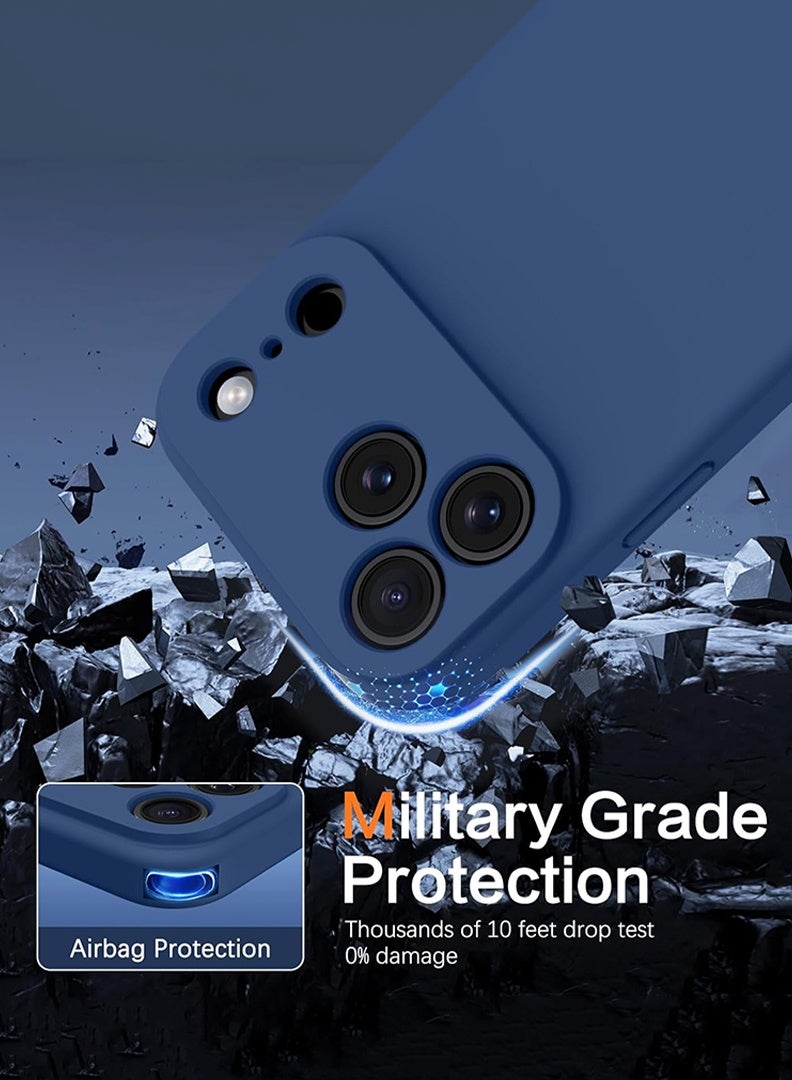 Case Up حافظة متوافقة مع آبل آيفون 17 برو ماكس، سيليكون سائل ناعم وعالي الجودة [بطانة ميكروفايبر مضادة للخدش] غلاف هاتف رفيع مضاد للصدمات باللون الأزرق - Image 3