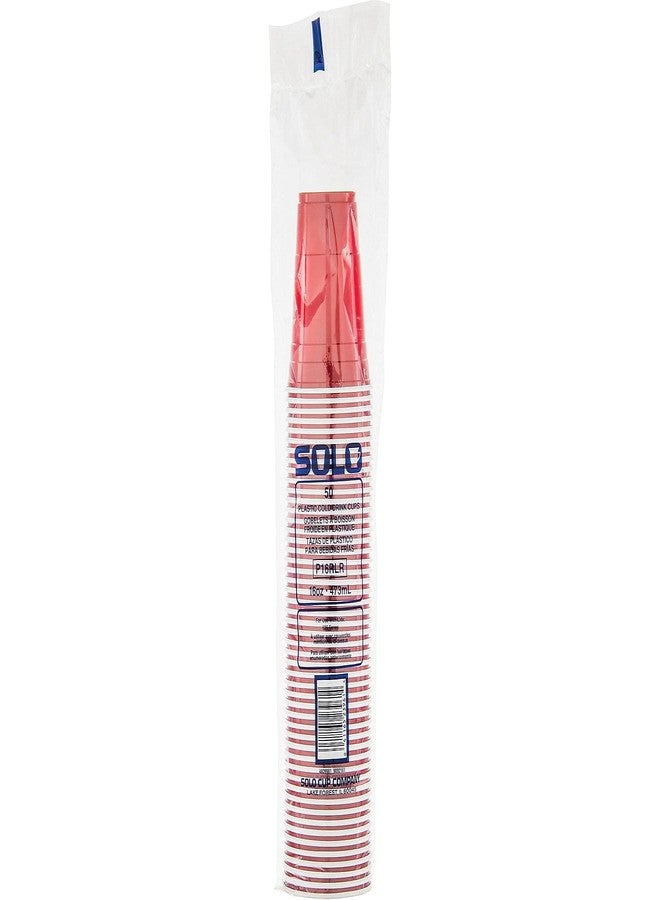 Solo أكواب حفلات بلاستيكية باردة حمراء سولو سعة 16 أونصة 50 كوب - Image 2
