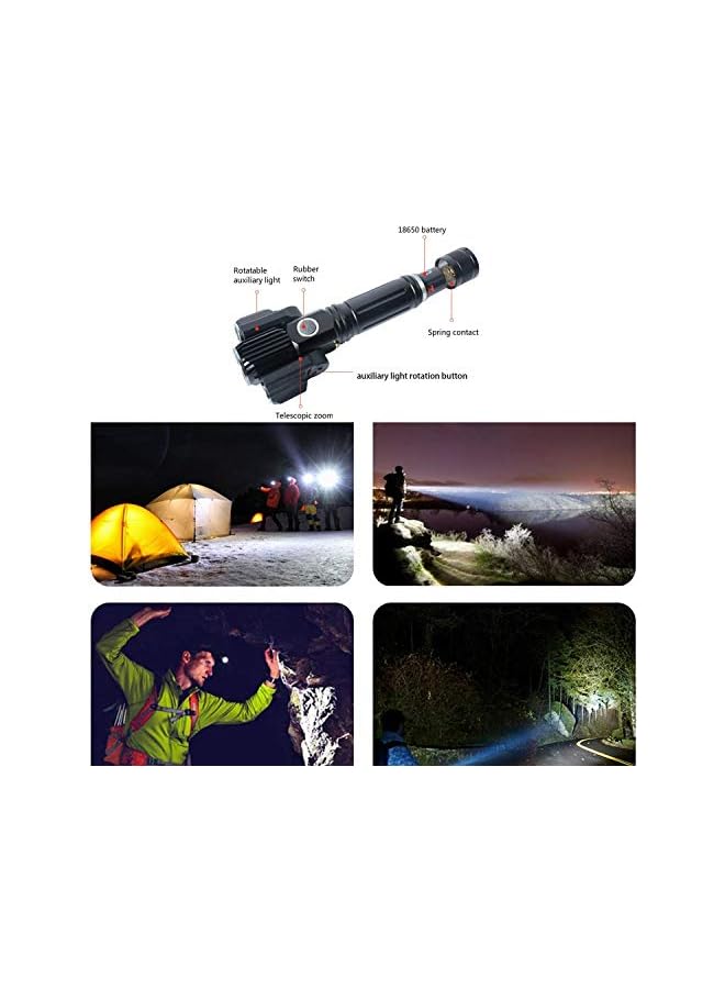 PROMASS LED Torch Flashlight Riding Light USB Chargeable 3 Heads Adjustable Multi-Function Flashlight for Camping Outdoor Indoor  - Image 4