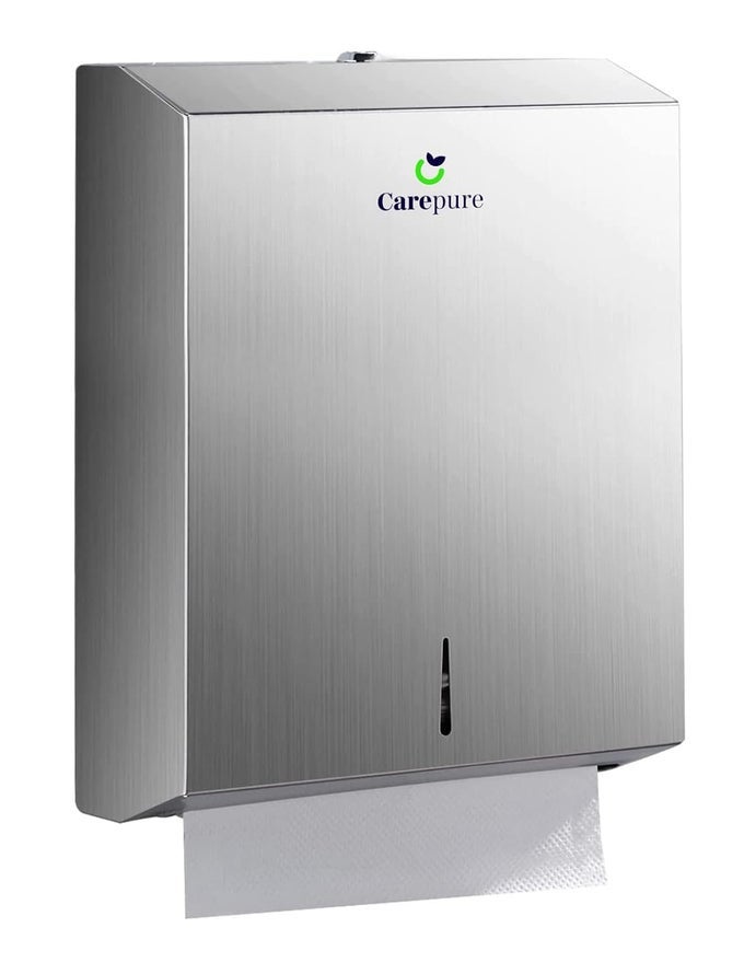 STAINLESS STEEL M FOLD TISSUE PAPER TOWEL DISPENSER WALLMOUNTED COMMERCIAL PAPER TOWEL DISPENSER DISPENSER WITH LOCK DESIGN 2 MULTI FOLD TISSUE REFILL PACKET FREE LARGE