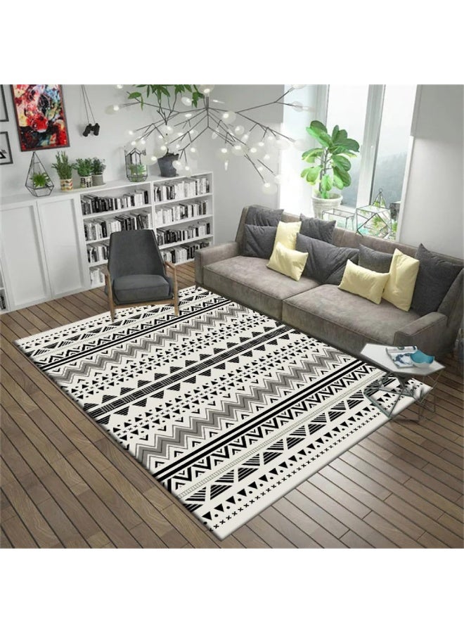 Aralifes Rectangular Soft Touch Carpet Black/Beige 200*300cm - Image 2