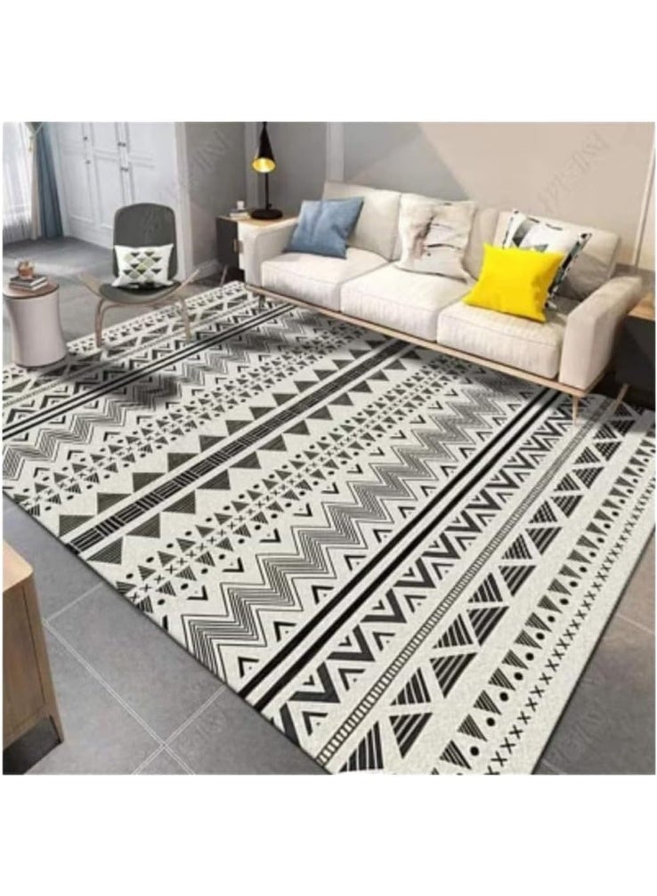 Aralifes Rectangular Soft Touch Carpet Black/Beige 200*300cm - Image 4