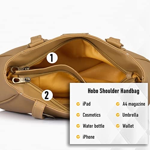 Fostelo Women's Titanic Satchel Tote Handbag for Women | Tote Bag for Work | Ladies Purse | Stylish Shoulder Bag | Gift For Women | Beige - Image 5