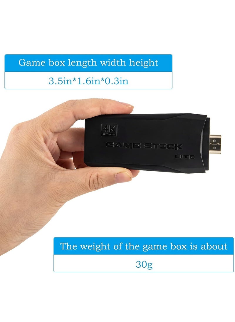 2.4G Wireless Controller Gamepad Console Stick Plug and Play Video Game Stick with 10000+ Games 9 Classic Emulators 4K High Definition HDMI Output for TV with Dual 2.4G Wireless Controllers