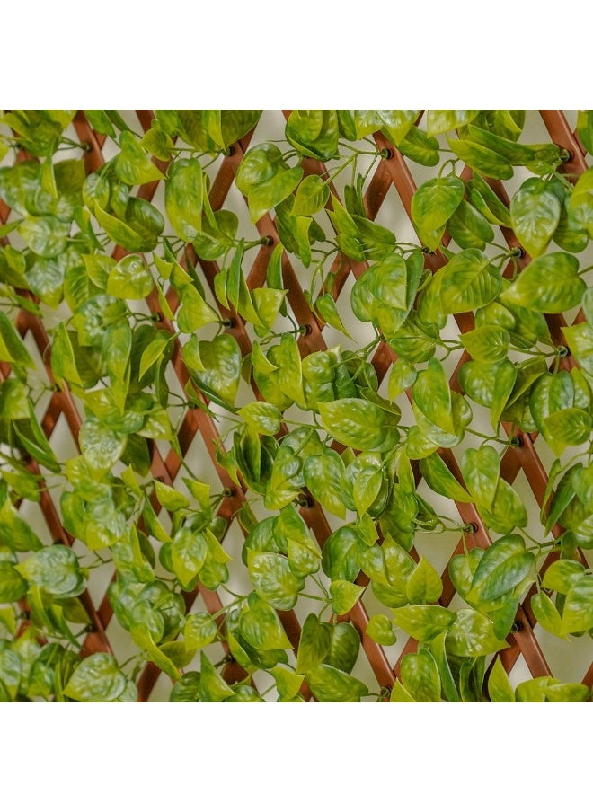 DANUBE HOME Artificial PVC Willow Fence Scindapsus Aureus | Decorative Fence Cover With Plastic Plant Decor | Uv Resistant Faux Plants Artificial Hedges For Outdoor 90x180cm - Green 231202708857  - Image 1