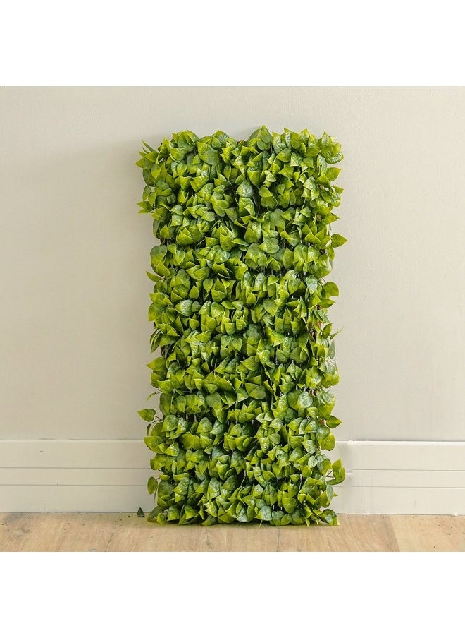 DANUBE HOME Artificial PVC Willow Fence Scindapsus Aureus | Decorative Fence Cover With Plastic Plant Decor | Uv Resistant Faux Plants Artificial Hedges For Outdoor 90x180cm - Green 231202708857  - Image 4
