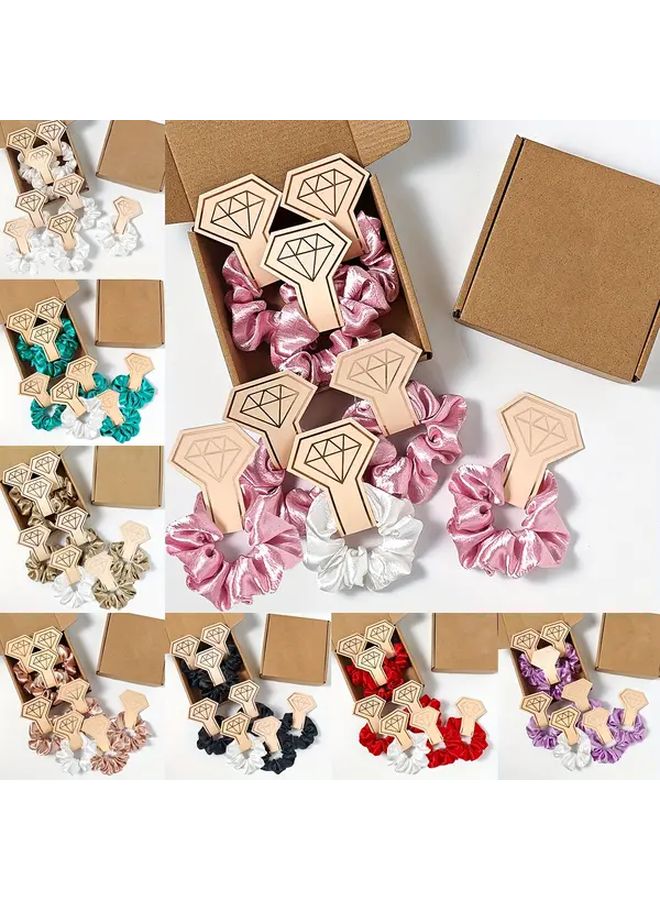 8 Pcs Elegant Wedding Hair Ring Set In Pink And White For Bridesmaid Special Day - Image 1