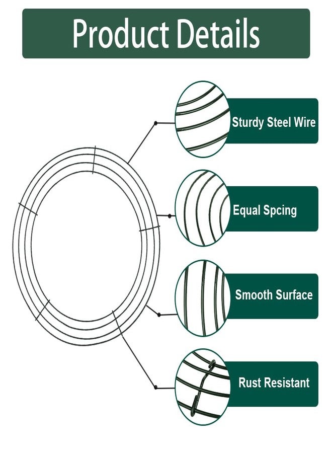 Linsuminn 3 Pack Wreath Frame, Wreath Form, Wire Wreaths Frame 12 Inch, Dark Green Metal Wreaths Frames Round Rings for Halloween Christmas Front Door Outdoor DIY Craft Decorations Making Supplies - Image 3