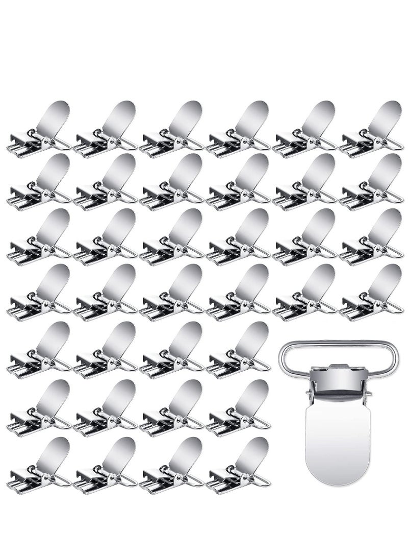 KASTWAVE 100 Pieces Metal Pacifier Suspender Clips Straps Holder Fasteners Clips Baby Pacifier Suspender Snap Heavy Duty Fasteners Clips for Making Pacifier Holders Bib Bed Sheet Fasteners Toy Clip - Image 1