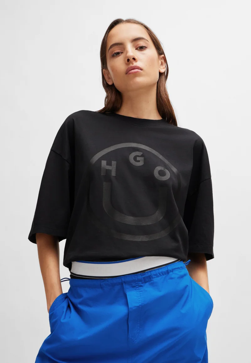 HUGO Oversized-fit T-shirt in cotton with new-season logo
