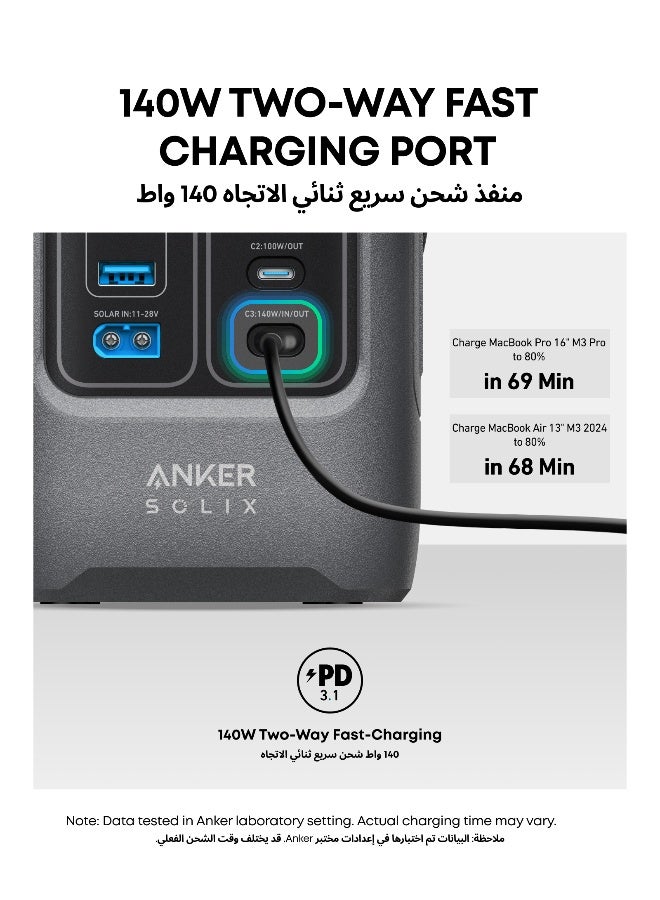 Anker SOLIX C200 DC Power Bank Station (60,000mAh), 192Wh Portable Power Station, LiFePO4 Battery, 200W Solar Generator, For Outdoor Camping, Traveling, and Emergencies (Optional Solar Panel)  - Image 4