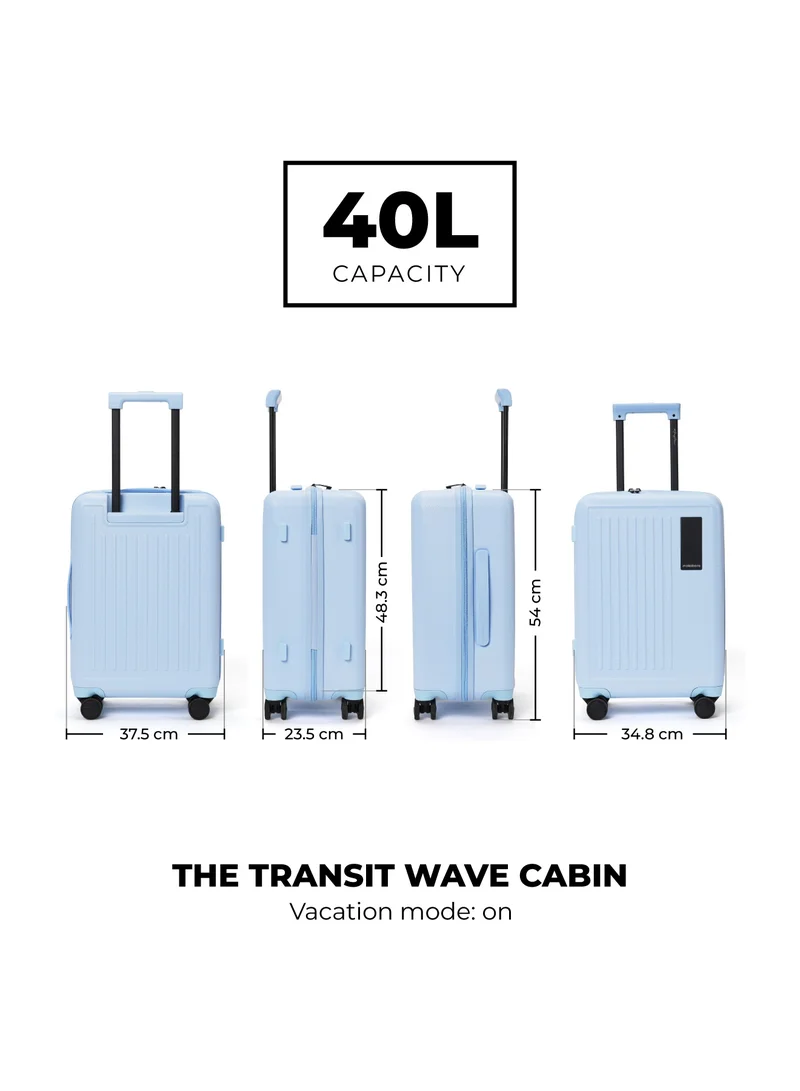 Mokobara  The Transit Wave Cabin - Lightweight Polycarbonate Material | Shy Blue, Blue  | Best Price UAE