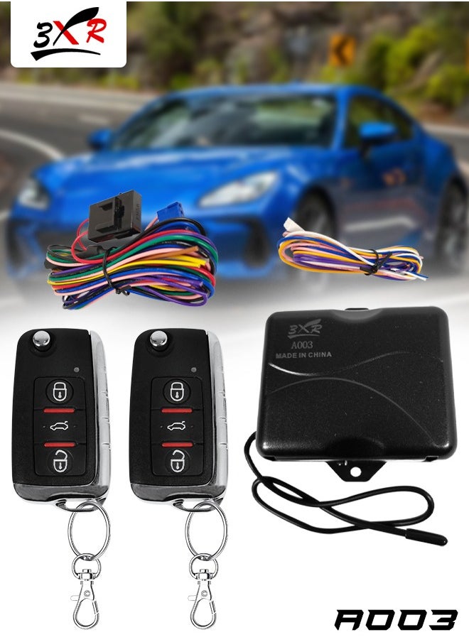 3XR 3XR Advanced Car Keyless Entry System with Dual Remote Controls and Comprehensive Wiring Kit for Enhanced Vehicle Security A003  - Image 1