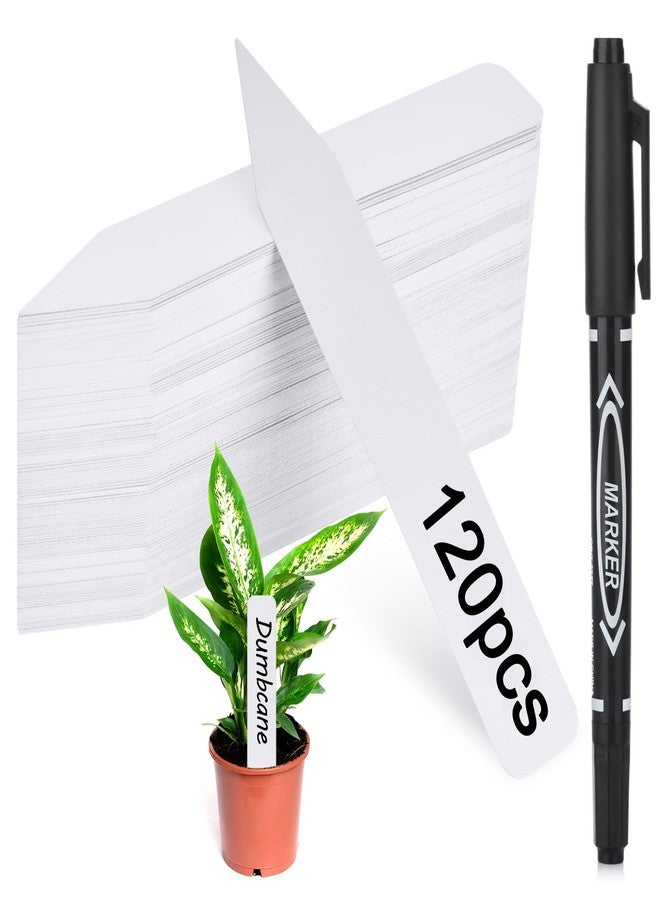Darfukei Plant Labels 120PCS, Outdoor Waterproof Garden Markers, Plastic Nursery Seed Plant Tags with Bonus a Permanent Marking Pen, Gardening Gifts for Women Men - Image 1