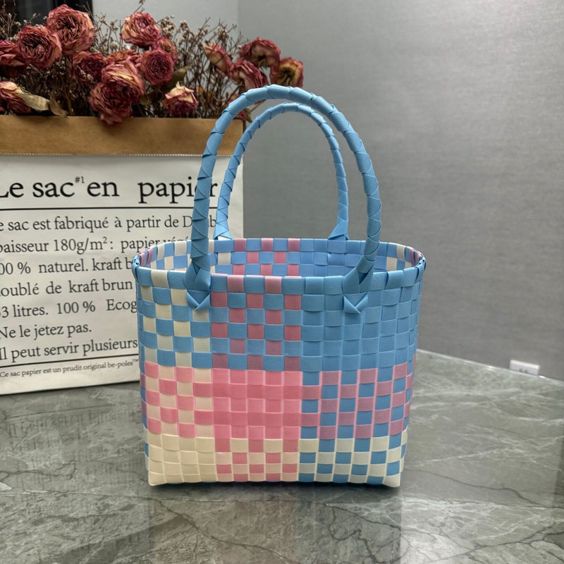 New Plastic Woven Gift Basket Handbag Tote for Women - Image 2