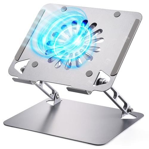 SOUNDANCE Laptop Cooling Pad with Upgrade Low-Noise Fan and 3.0 USB Hubs, Ventilated Laptop Cooler Prevent Overheating, Adjustable Ergonomic Laptop Stand Support Up to 16” Gaming Notebook Computer - Image 1