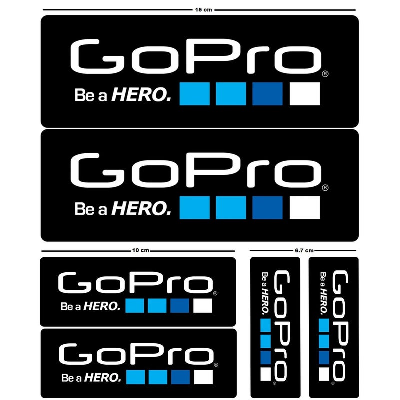 Action Pro 6 Pcs lot Adhesive Logo Stickers Compatible with GoPro-13/12/11/10/9/8/7/6/5 Action Cameras - Image 1