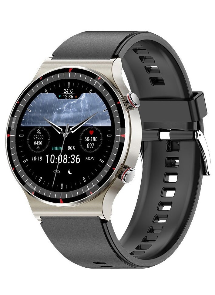 Smart Watch, G08 Multi Functional Optical Design Wrist Watch, Fitness Tracker Watch With Big Hd Display, Blood Presssure Heart Rate Temperature Monitoring Sleep Tracker Smart Watch, (Steel + Vinyl)