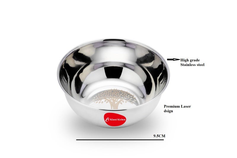 Klassi Kichen Stainless Steel Flower Dinner Set | Kitchen Set for Home | Heavy Gauge Stainless Steel Permanent Flower Design Laser Engraving (Set of 48) - Image 5