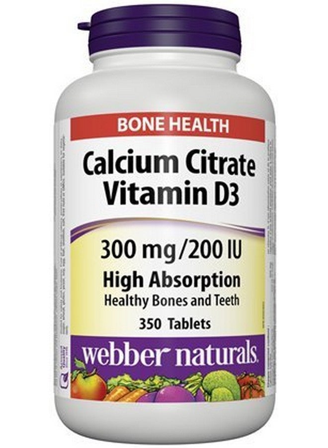Webber Naturals Calcium Citrate Vitamin D3, 300mg / 200IU High Absorption, 350 Tablets - Image 1