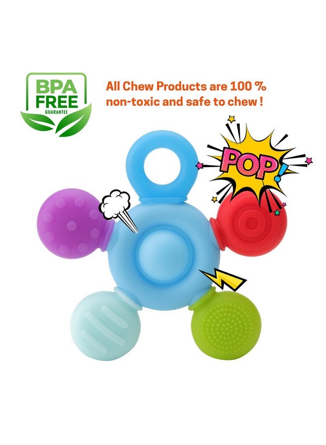 seeway Chewy Necklace for Sensory Kids, Seeway Silicone Sensory chew Necklace Oral Motor Aids for Boys Girls, Autism Chew Toys for Kids Teens Adults with Anxiety ADHD SPD or Other Sensory Needs【Grey+Blue】 - Image 3