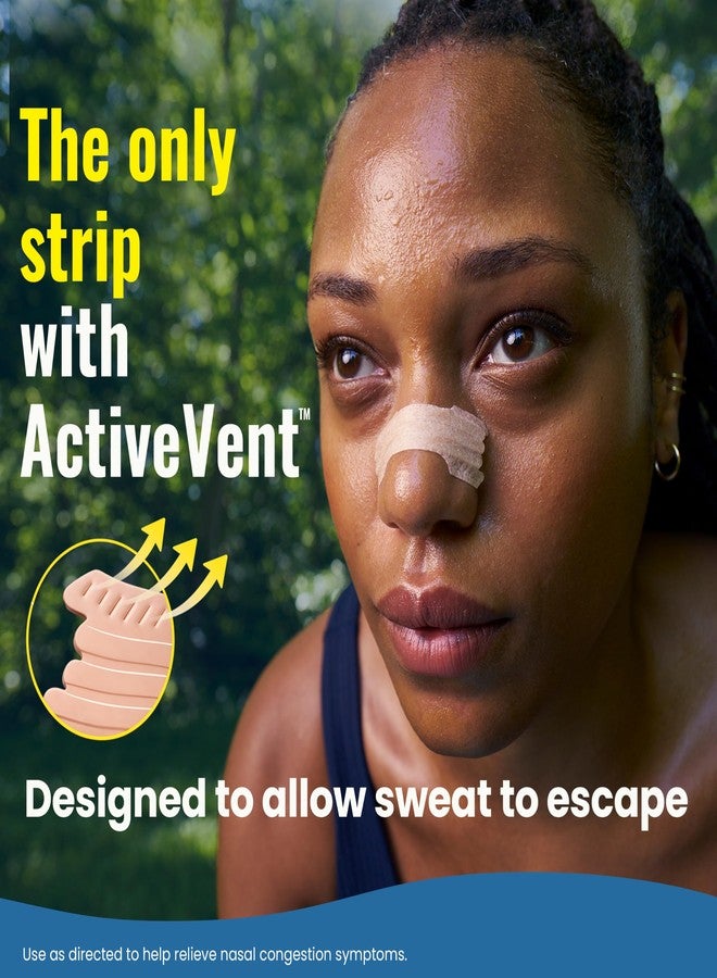 Breathe Right Sport Nasal Strips, Sweat-Resistant w/ActiveVent, Tan 44 ct - Image 2
