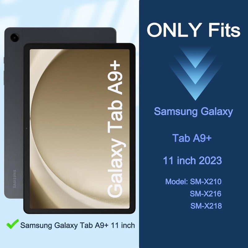 avakot Samsung Galaxy Tab A9 Plus Case for Kids 11 Inch 2023 (Fit Model: SM-X210/X216/X218), Lightweight Shockproof Kids Friendly Cover with Shoulder Strap for Samsung Galaxy A9+ Tablet, Black Blue - Image 2