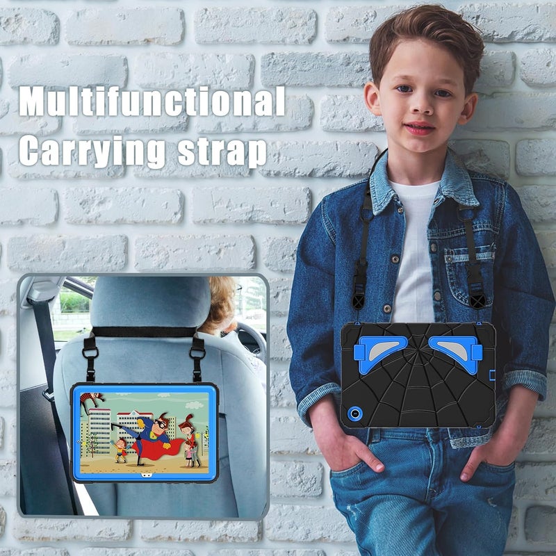 avakot Samsung Galaxy Tab A9 Plus Case for Kids 11 Inch 2023 (Fit Model: SM-X210/X216/X218), Lightweight Shockproof Kids Friendly Cover with Shoulder Strap for Samsung Galaxy A9+ Tablet, Black Blue - Image 4