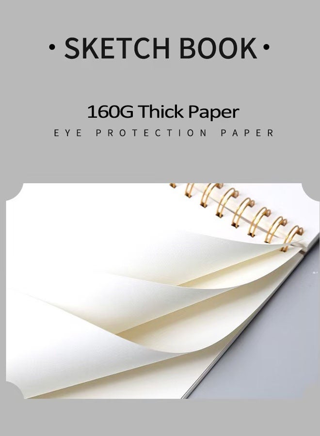 40 Pages-A4 Large Sketchbook , Thickened Blank Sketch Book,Kids Art Drawing Water Colors Notebook Acid-free Paper,for Sketching, Painting, Doodling, Journaling 29.7 x 21 in - Image 2