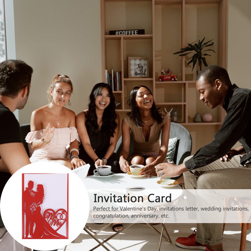 10pcs Wedding Invitations Bride Groom Lovely Paper Invitations Cards - Image 5