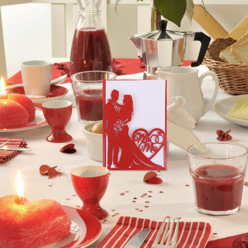 10pcs Wedding Invitations Bride Groom Lovely Paper Invitations Cards - Image 2