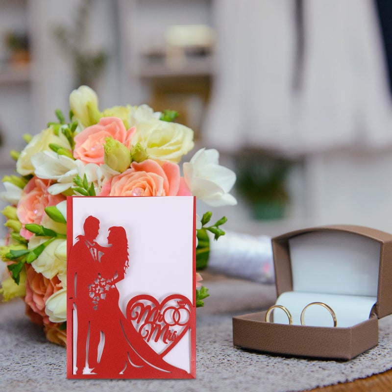 10pcs Wedding Invitations Bride Groom Lovely Paper Invitations Cards - Image 4