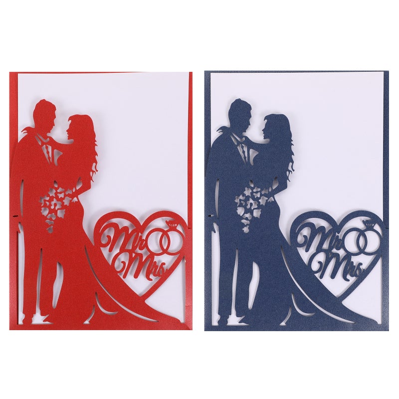 10pcs Wedding Invitations Bride Groom Lovely Paper Invitations Cards - Image 1