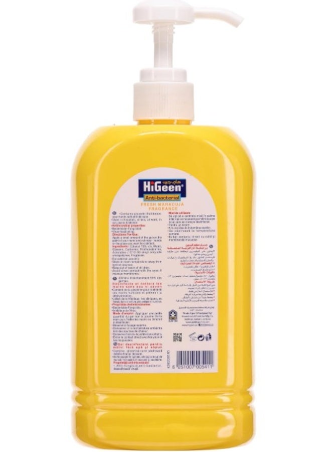 HiGeen Anti-bacterial Hand Sanitizer Gel Fresh Maracuja Fragrance, 1000ml - Image 2