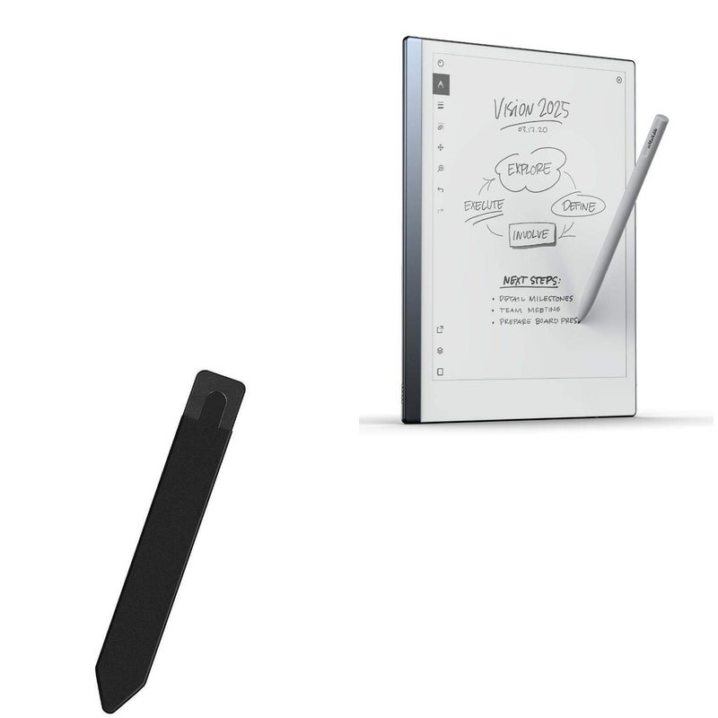 BoxWave Stylus Pouch Compatible with Remarkable 2 - Stylus PortaPouch, Stylus Holder Carrier Portable Self-Adhesive - Jet Black - Image 1