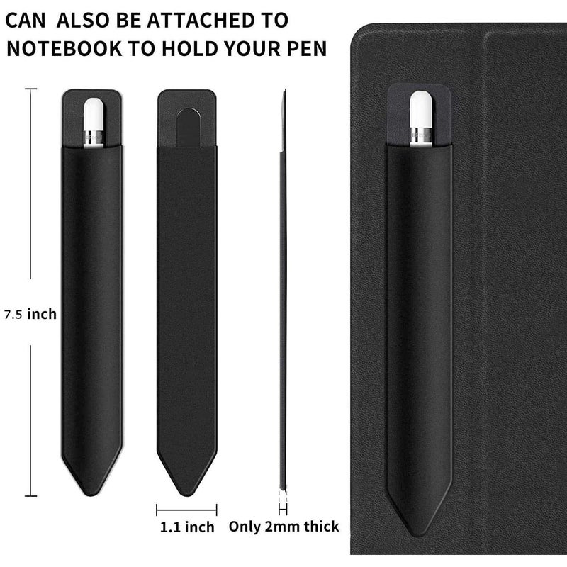 BoxWave Stylus Pouch Compatible with Remarkable 2 - Stylus PortaPouch, Stylus Holder Carrier Portable Self-Adhesive - Jet Black - Image 3