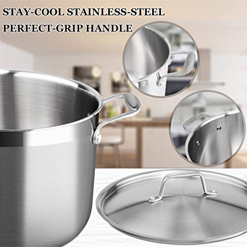 Duxtop Whole-Clad Tri-Ply Stainless Steel Stockpot with Lid, 8 Quart, Kitchen Induction Cookware - Image 3