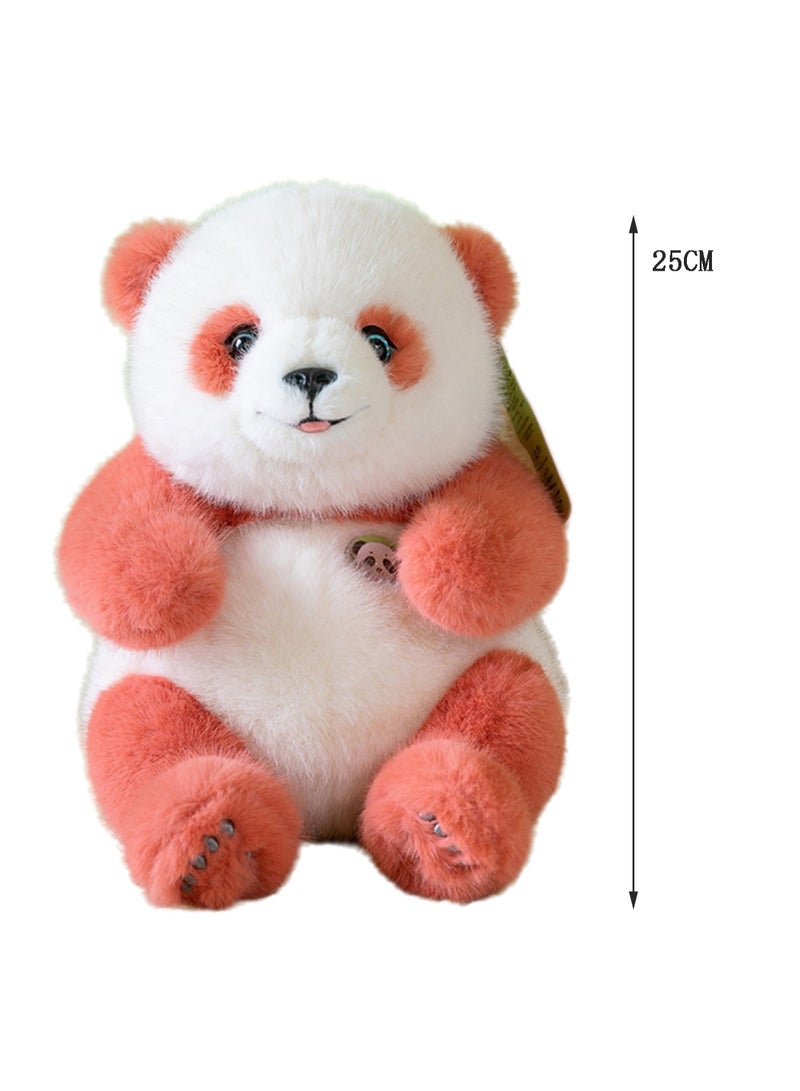 25 CM Cute Panda Plush Toy Soft Stuffed Simulation Animals Doll For Girls And Boys All Ages Gift（Red） - Image 2